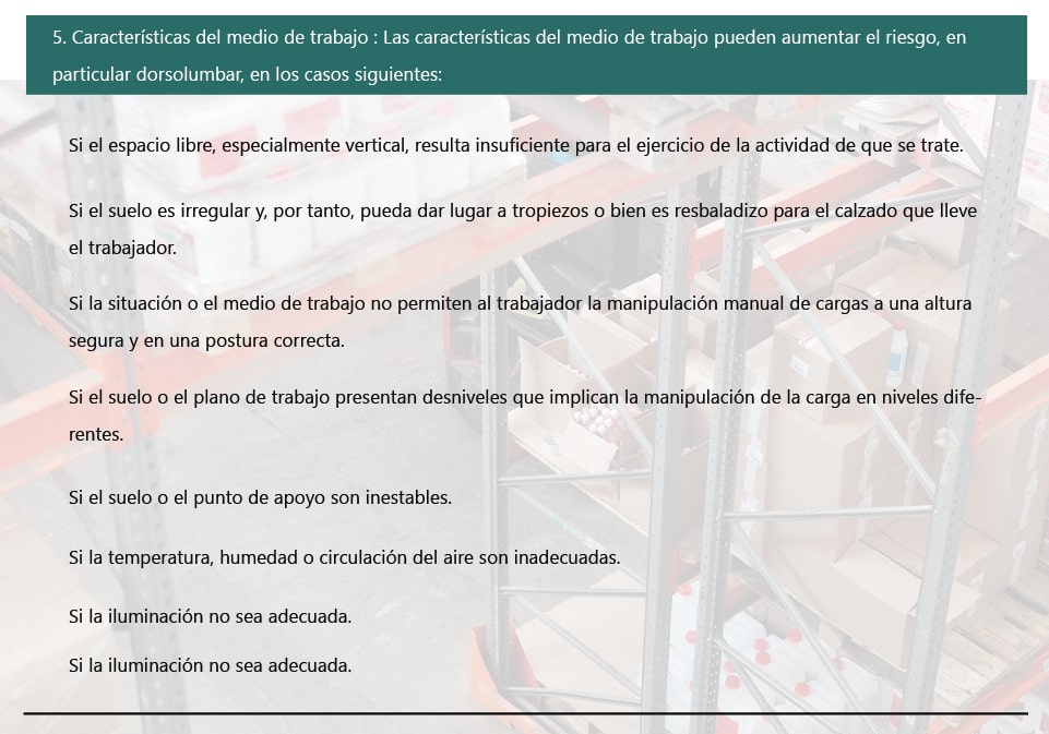 Factores de riesgos mas importantes en la manipulacion manual de cargas 5