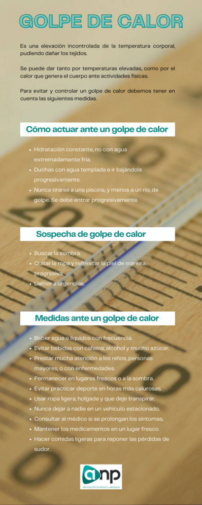 Infografía golpe de calor ANP