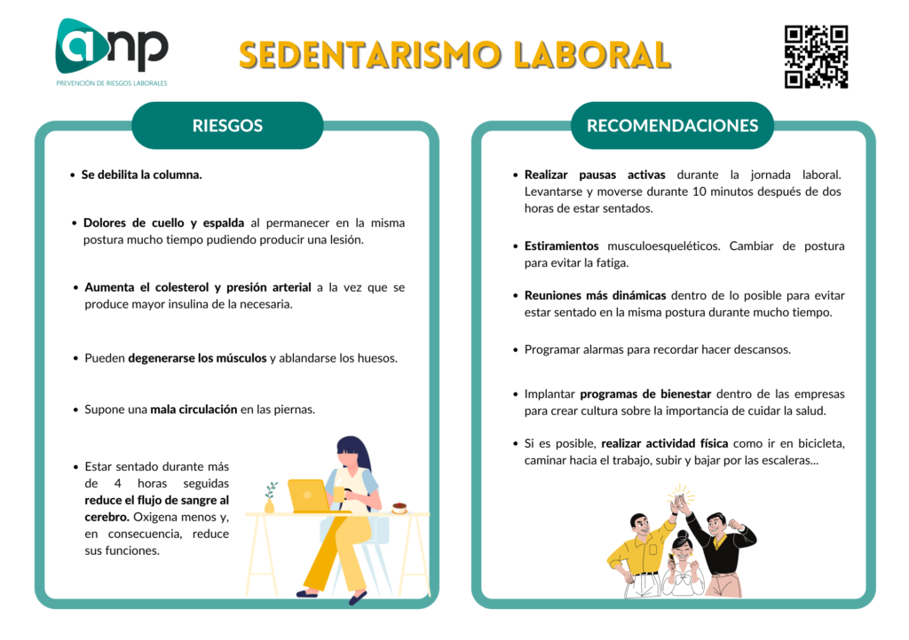 Riesgos y recomendaciones sedentarismo laboral